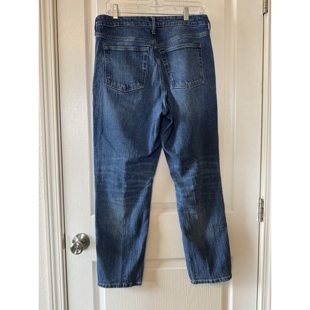 Free Assembly high-rise straight-leg jeans medium wash, distressing cropped 10 - Picture 6 of 8